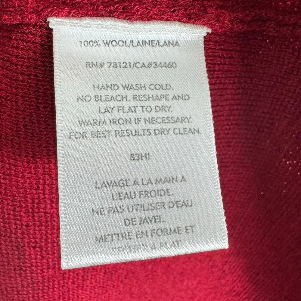 Eileen Fisher Woman Red 100% Wool Crew Neck Sleeveless Tight Knit Sweater Sz 1X - Picture 4 of 4